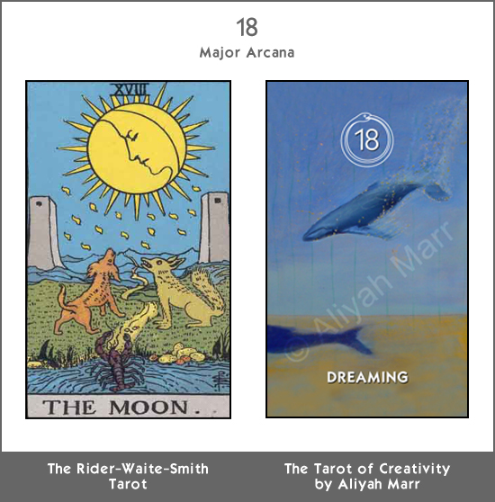 The Moon card from The Tarot of Creativity by Aliyah Marr